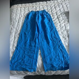 bobi Bright Blue Smocked Pants